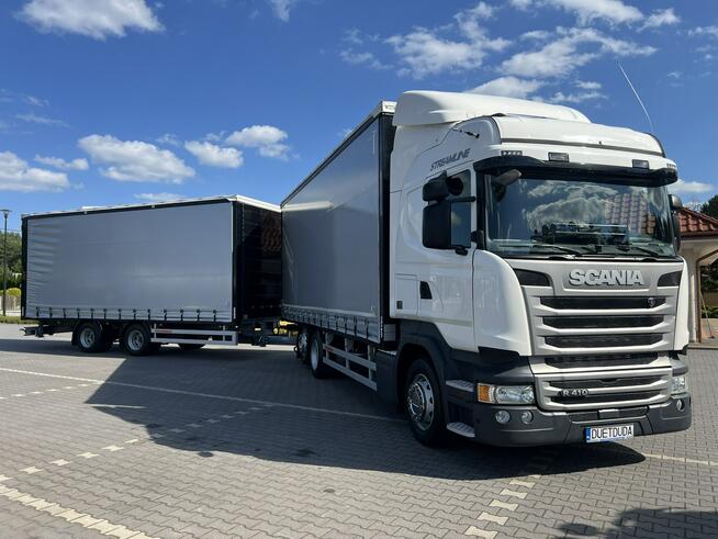 Scania R410 bez EGR Zabudowy Wecon 120m Dach Podnoszony Zestaw Tandem 120m Firana Ład. 14265kg+1250