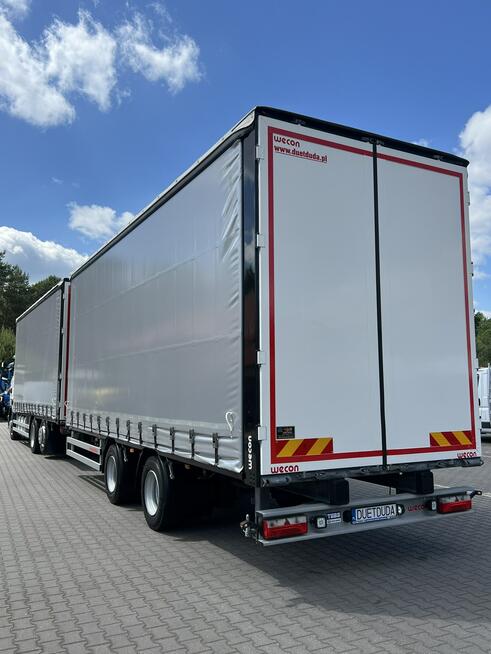 Scania R410 bez EGR Zabudowy Wecon 120m Dach Podnoszony Zestaw Tandem 120m Firana Ład. 14265kg+1250