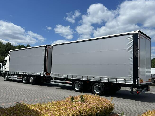 Scania R410 bez EGR Zabudowy Wecon 120m Dach Podnoszony Zestaw Tandem 120m Firana Ład. 14265kg+1250