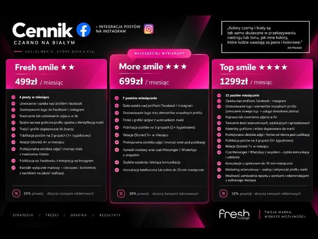 Prowadzenie Facebooka i Instagrama dla firm | rolki, grafiki