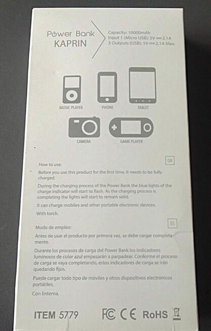 POWER BANK KAPRIN 5779 5V 10000 mAh Magazyn energii NOWY