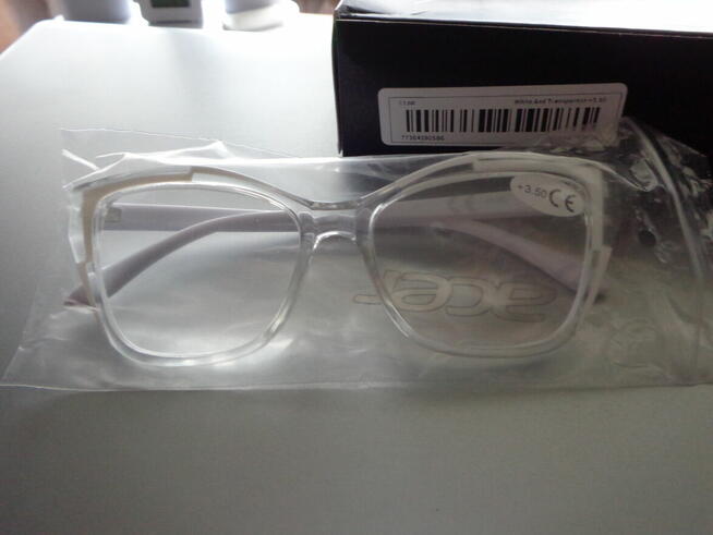 nowoczesne okulary nowe do czytania +3,5