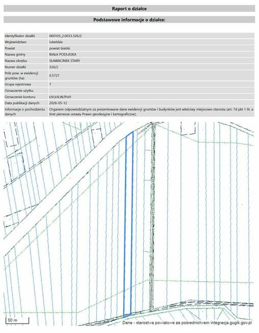 Grunty rolne ok. 5 ha - Sławacinek Stary gm. Biała Podlaska