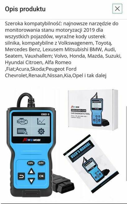 NavieMobie Czytnik kodów OBD, CAN skaner OBD2