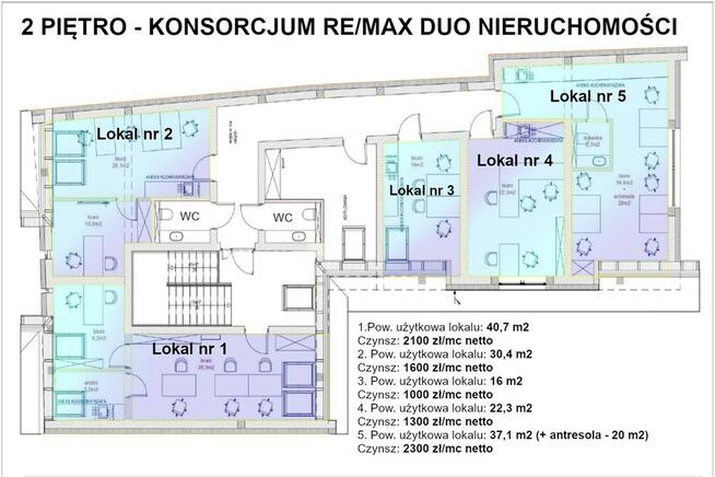 Lokal biurowy z antresolą przy ul. Szaflarskiej