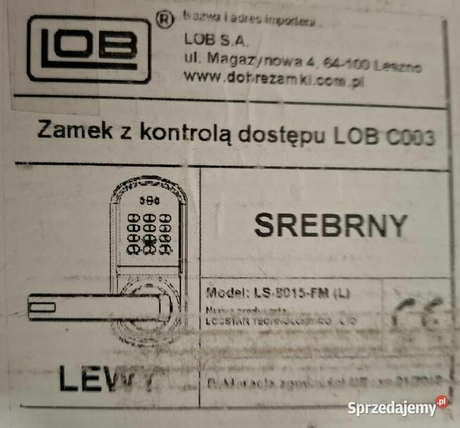 Okazja Nowy Zamek Szyfrowy z Kontrolą Dostępu LOB C003