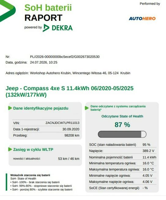 Jeep Compass 1.3T4 4xe PHEV Limited Nawigacja Tempomat BiXenon Kamera