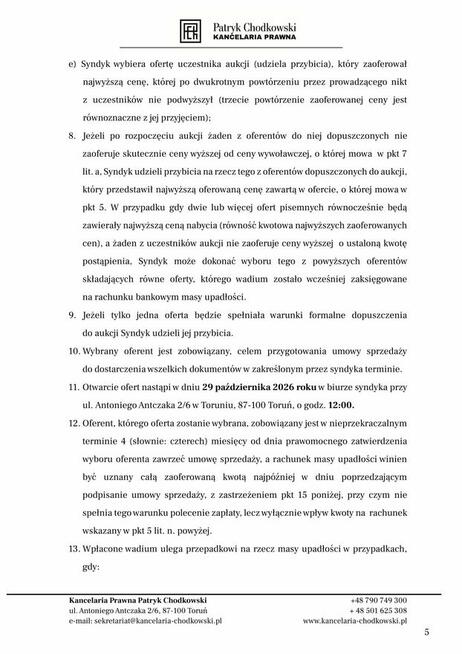 Syndyk sprzeda udziały w spółce SS67