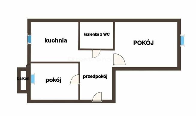 Atrakcyjna cena - rozkładowe 2 pokoje z balkonem