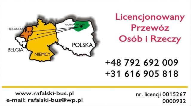 Przewóz osób Mrągowo,Kętrzyn,Bartoszyce,Biskupiec Holandii