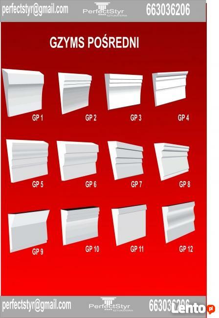 Sztukateria styropianowa, gzymsy, bonie