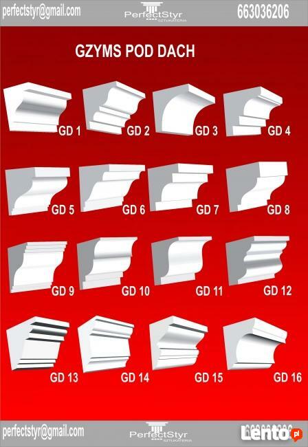 Sztukateria styropianowa, gzymsy, bonie