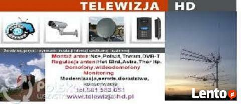 Montaz anten NC+,DVB-T.Serwis,.Domofony,monitoring.Wilanów