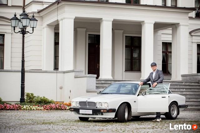 Auto dla Młodej Pary Piękny Biały Jaguar z lat 80-tych