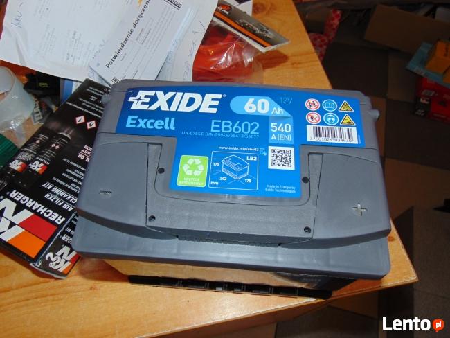 Akumulator Exide Excell EB602 60Ah 540A Wymiana za darmo Aut