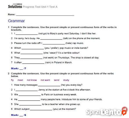 Pre intermediate unit test 1