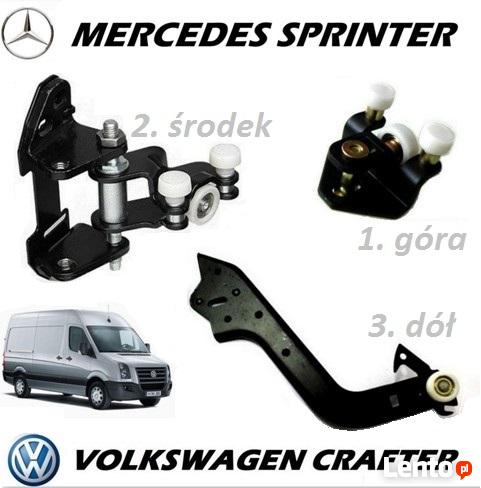 3 wózki rolki drzwi bocznych MERCEDES SPRINTER 906 2006-