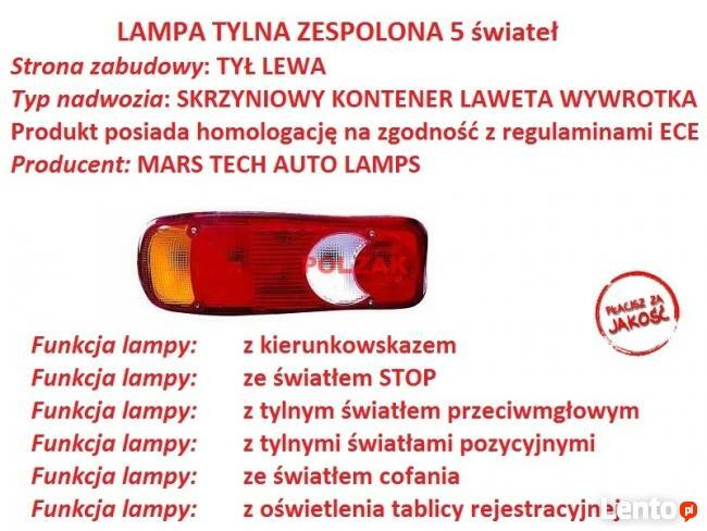 Nowa LEWA lampa tylna tył RENAULT MASCOTT skrzyniowy 98-10