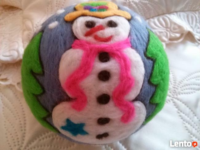 BOMBKI z filcu ręcznie wykonane - krecik, bałwanek, kot