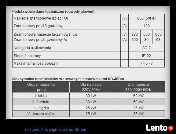 Nastawnik dźwignicowy ND-40Bm