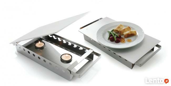 Podgrzewacz stołowy na dwie świeczki aluminium