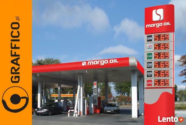 Pyon cenowy, reklamy dla stacji paliw, reklama świetlna