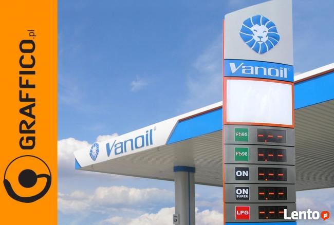 Pyon cenowy, reklamy dla stacji paliw, reklama świetlna