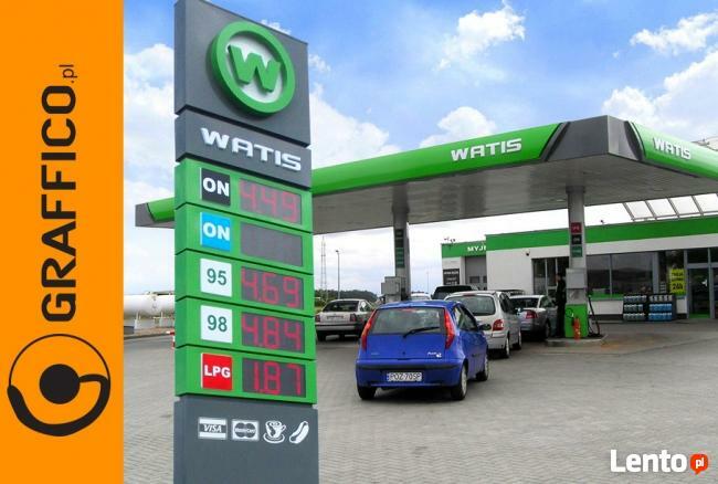 Pyon cenowy, reklamy dla stacji paliw, reklama świetlna