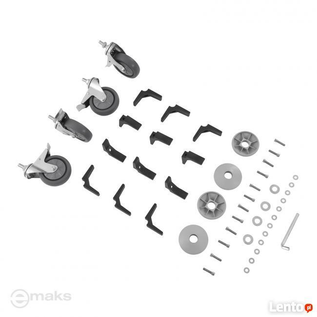 Wózek kelnerski 3 półki stal szlachetna kółka z hamulcami