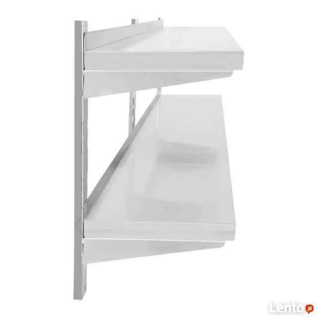Podwójna półka ścienna 2 x 180cm stal nierdzewna