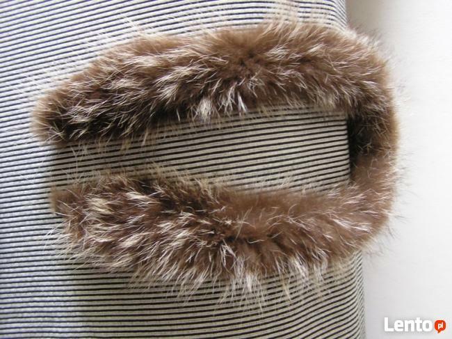 Jenot naturalny kolorowy bez szary obszycie kaptura tasma