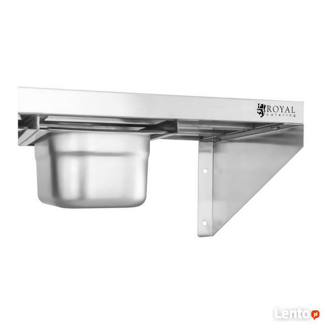 Półka 120cm + 5 pojemników GN1/4 stal nierdzewna