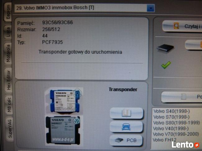 Kluczyk Volvo V40 ,S40,C70,V70,S80,S70 -Mielec TEL 600755909