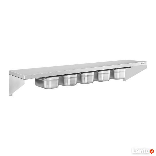 Półka 120cm + 5 pojemników GN1/4 stal nierdzewna