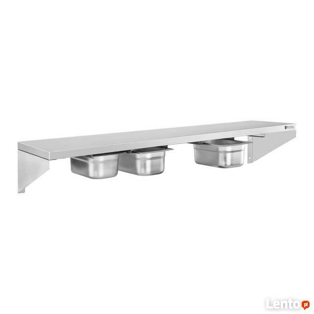 Półka 120cm + 5 pojemników GN1/4 stal nierdzewna