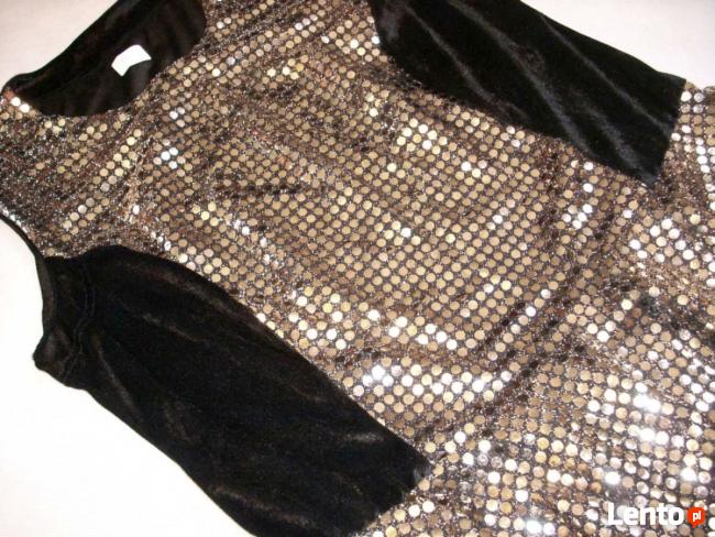 CZARNO ZŁOTA TUNIKA impreza wesele Aksamit NOWA 42 XL