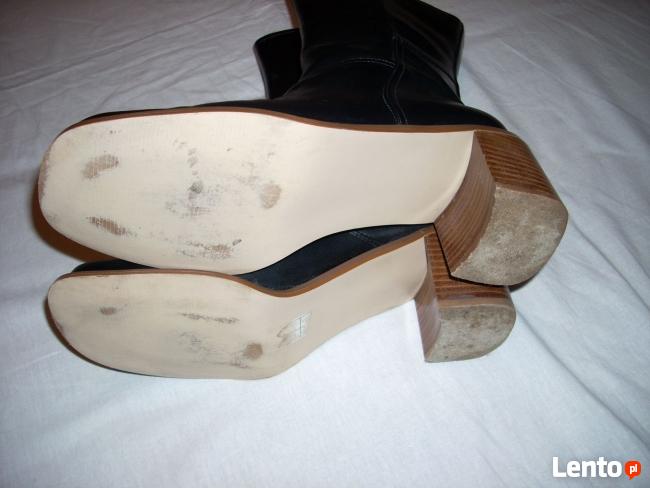 Gładkie czarne Kozaczki 39 40 Kozaki