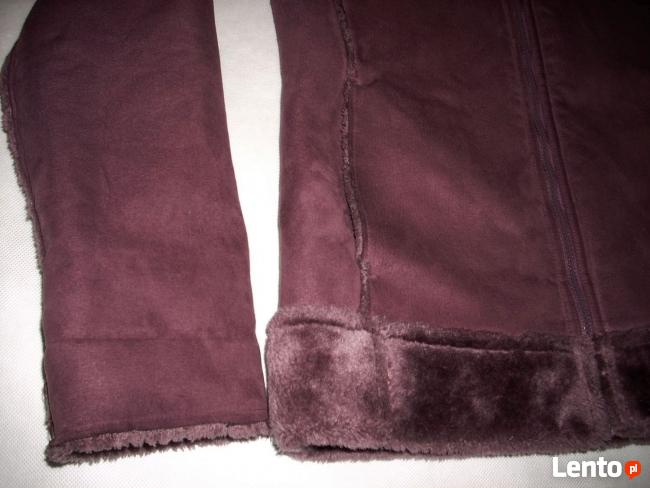 KURTKA z kapturem kożuszek j NOWY S M burgund