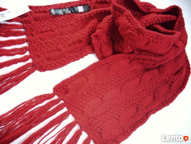 F&F Ciepły NOWY Szal Gruby Warkocze 210cm