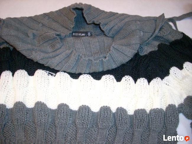 TUNIKA Sweter SUPER Splot Pompon NOWA S M