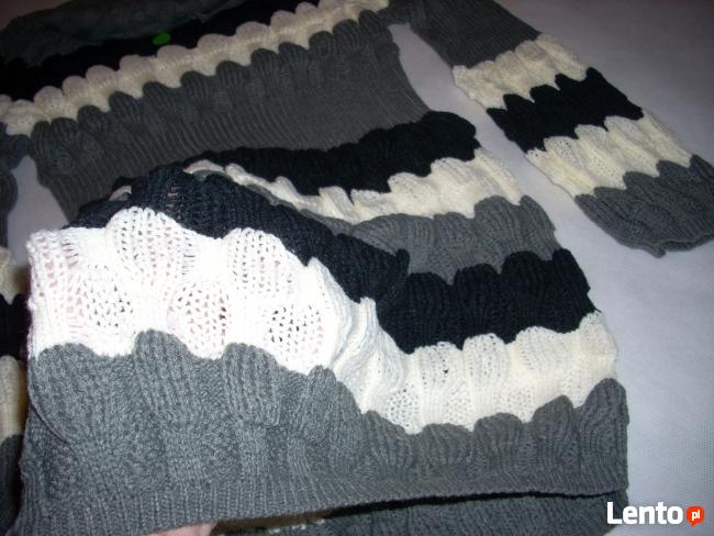 TUNIKA Sweter SUPER Splot Pompon NOWA S M