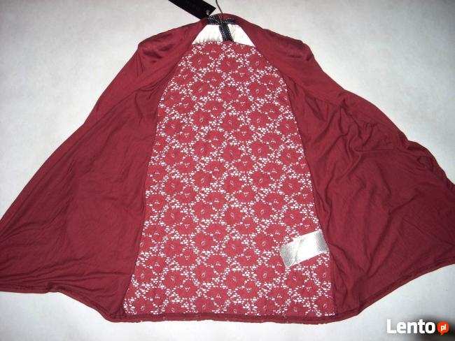 AMISU burgundowa NOWA narzutka Z KORONKĄ 40 L 38 M