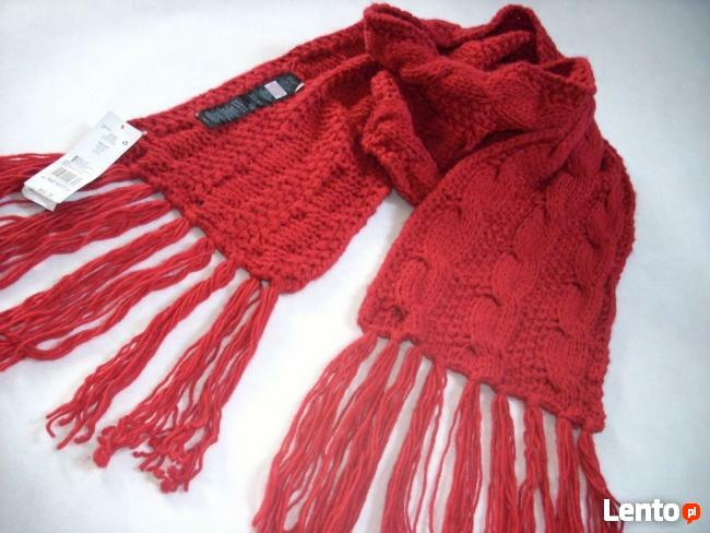 F&F Ciepły NOWY Szal Gruby Warkocze 210cm