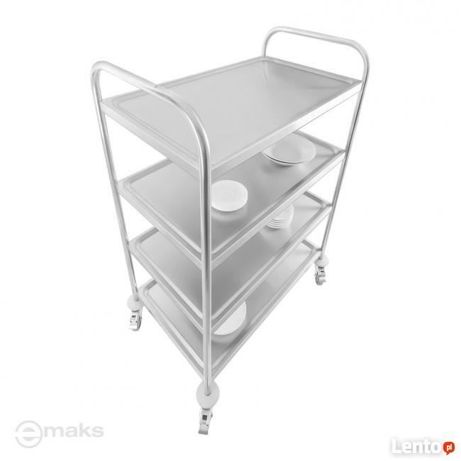 Wózek kelnerski transportowy 4 półki stal nierdzewna