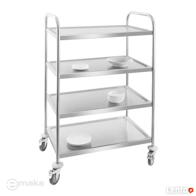 Wózek kelnerski transportowy 4 półki stal nierdzewna
