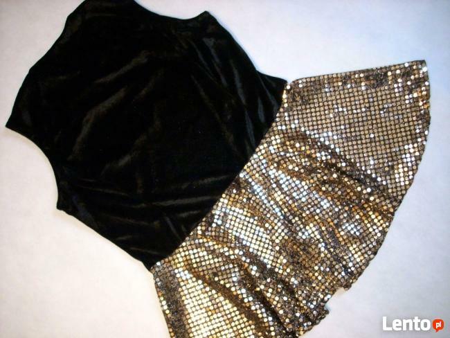 CZARNO ZŁOTA TUNIKA impreza wesele Aksamit NOWA 42 XL