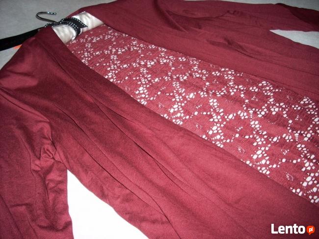 AMISU burgundowa NOWA narzutka Z KORONKĄ 40 L 38 M