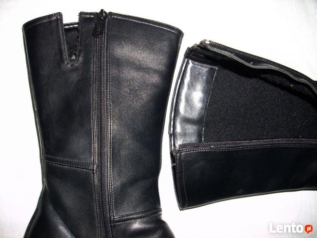 Gładkie czarne Kozaczki 39 40 Kozaki