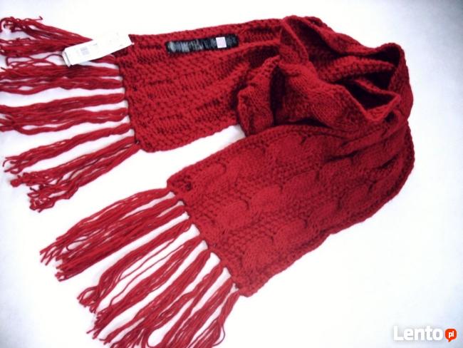 F&F Ciepły NOWY Szal Gruby Warkocze 210cm