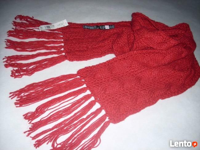 F&F Ciepły NOWY Szal Gruby Warkocze 210cm